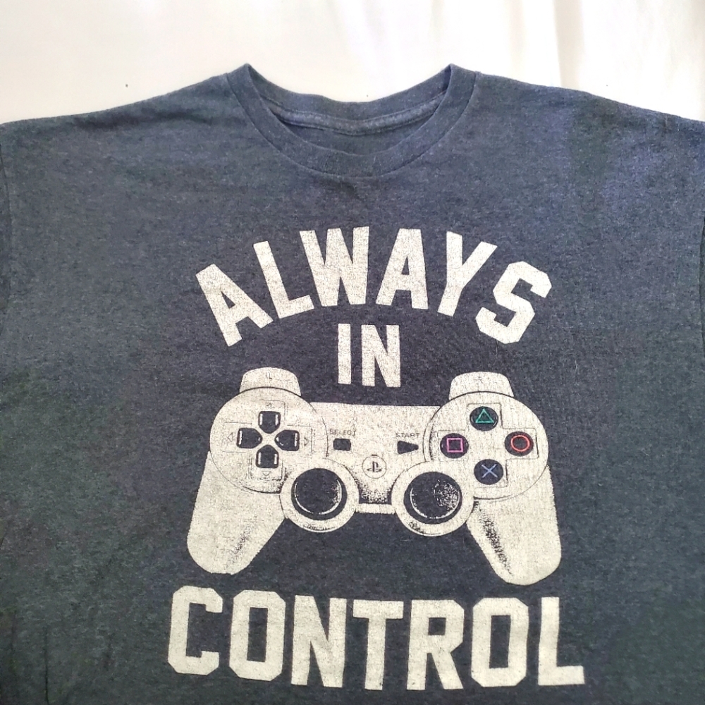 "Always In Control" Playstation Unisex Graphic T-Shirt Size L